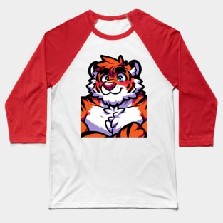 Blushing UwU Furry Anthro Tiger Art Baseball T-Shirt